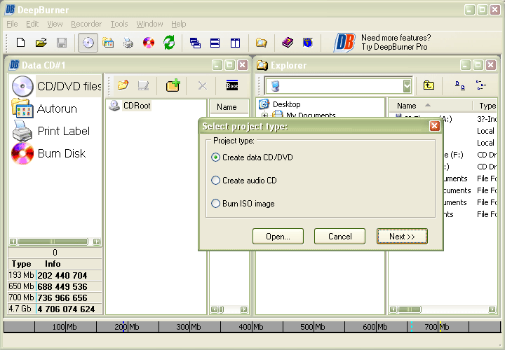 DeepBurner Screenshot