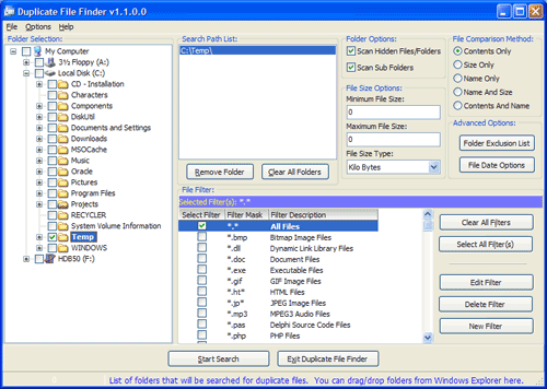 Duplicate File Finder Screenshot