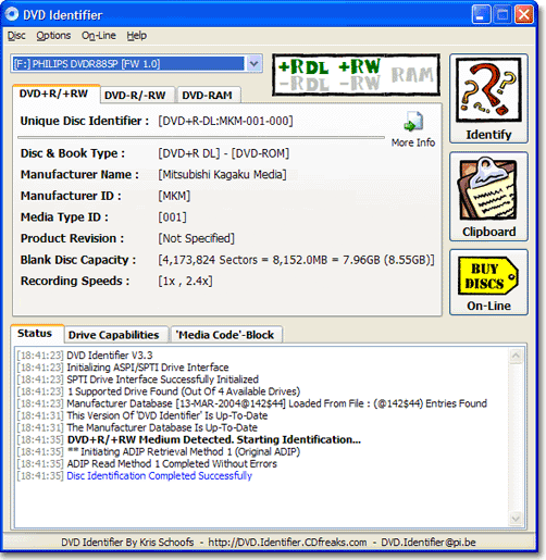 DVD Identifier Screenshot