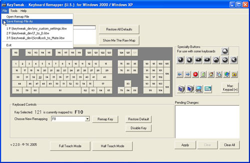 KeyTweak Screenshot