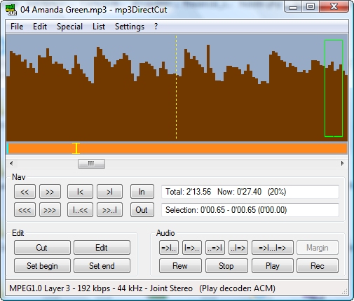 mp3DirectCut Screenshot