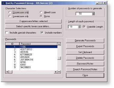 Quicky Password Generator - Shareware Screenshot